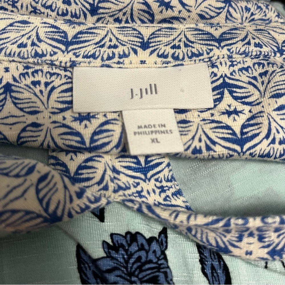 J. Jill Flowy Knit Sleeveless Dress Nostalgic Retro Floral Cottagecbbore XL - Picture 4 of 4